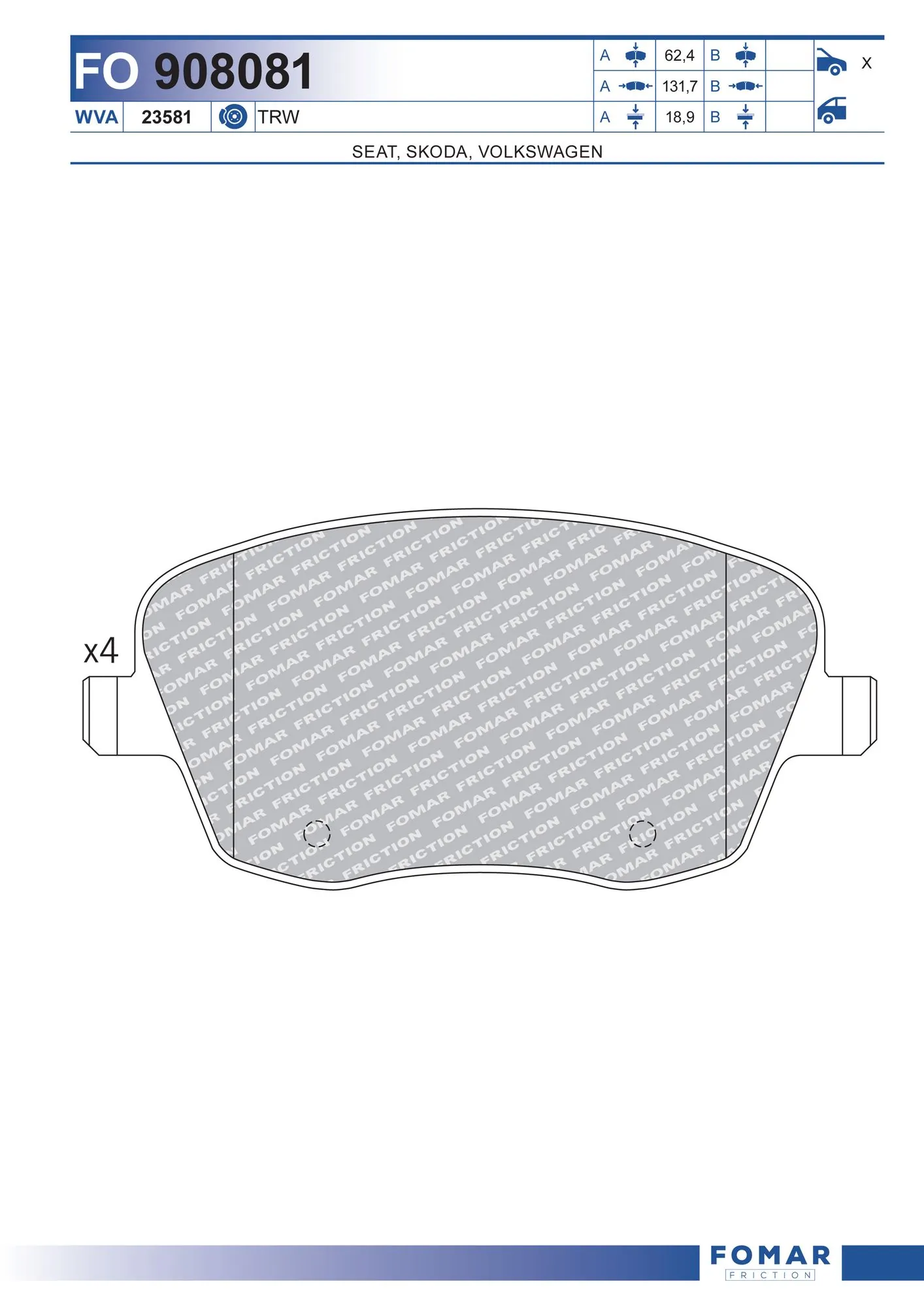 Brake Pad Set, disc brake